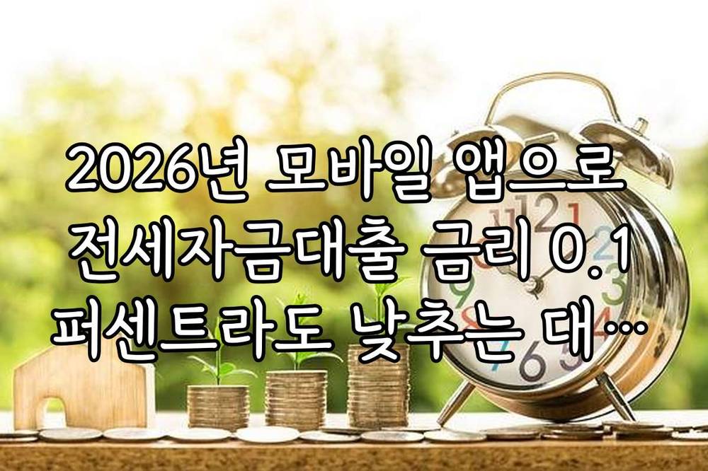 2026년 모바일 앱으로 전세자금대출 금리 0.1퍼센트라도 낮추는 대환 방법