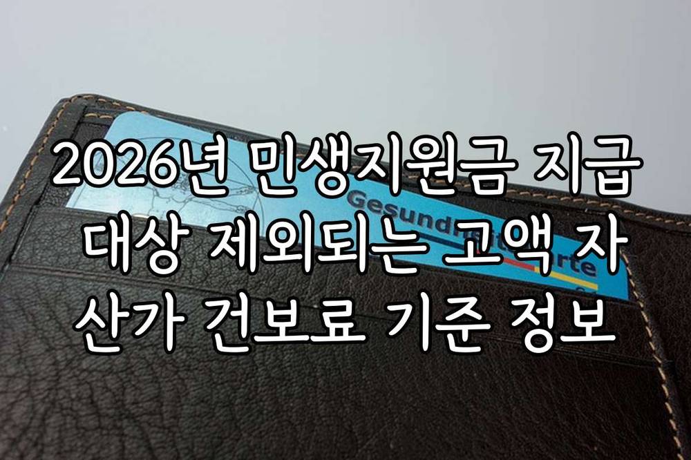 2026년 민생지원금 지급 대상 제외되는 고액 자산가 건보료 기준 정보