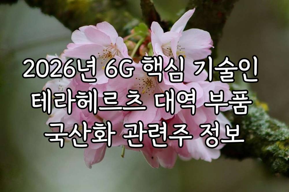 2026년 6G 핵심 기술인 테라헤르츠 대역 부품 국산화 관련주 정보