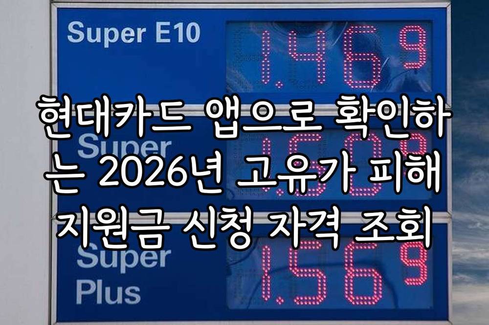 현대카드 앱으로 확인하는 2026년 고유가 피해지원금 신청 자격 조회