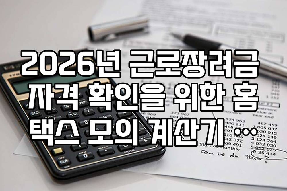2026년 근로장려금 자격 확인을 위한 홈택스 모의 계산기 활용 가이드