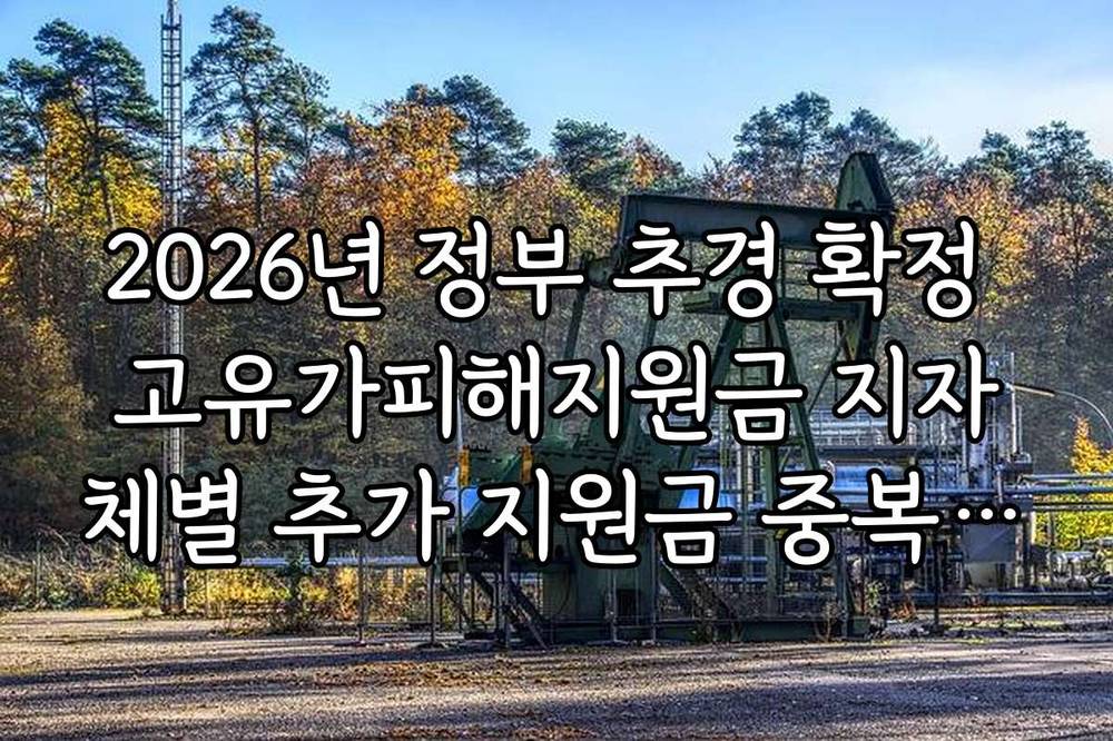 2026년 정부 추경 확정 고유가피해지원금 지자체별 추가 지원금 중복 수령 여부