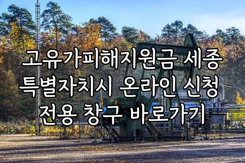 고유가피해지원금 세종특별자치시 온라인 신청 전용 창구 바로가기