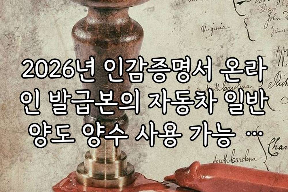 2026년 인감증명서 온라인 발급본의 자동차 일반 양도 양수 사용 가능 여부