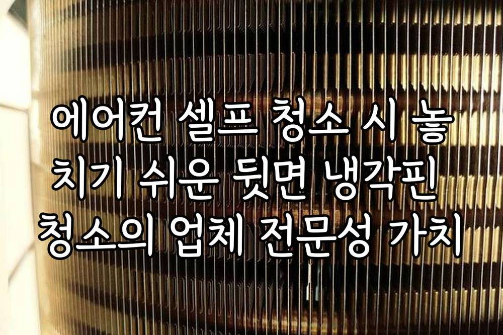 에어컨 셀프 청소 시 놓치기 쉬운 뒷면 냉각핀 청소의 업체 전문성 가치