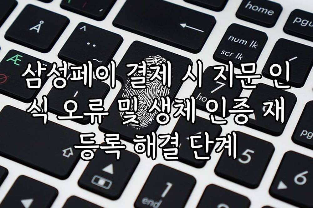삼성페이 결제 시 지문 인식 오류 및 생체 인증 재등록 해결 단계