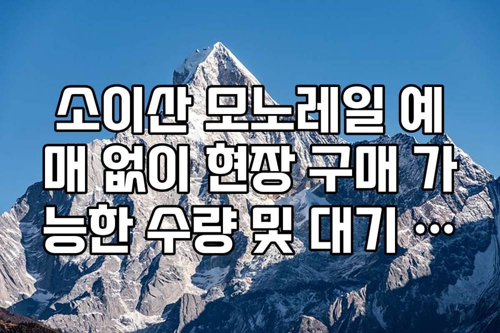 소이산 모노레일 예매 없이 현장 구매 가능한 수량 및 대기 시간