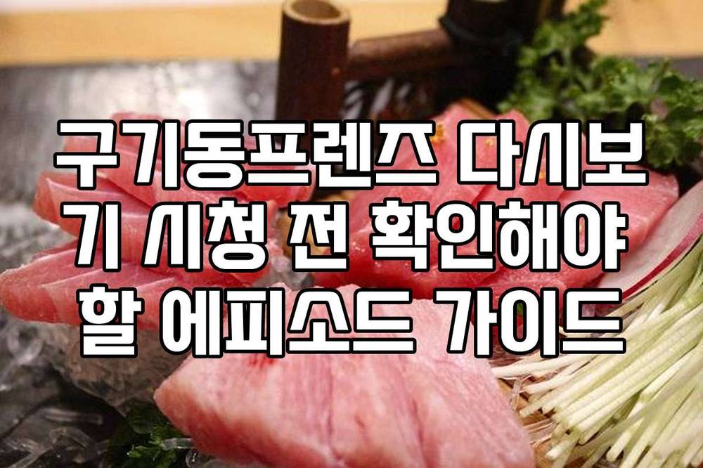 구기동프렌즈 다시보기 시청 전 확인해야 할 에피소드 가이드