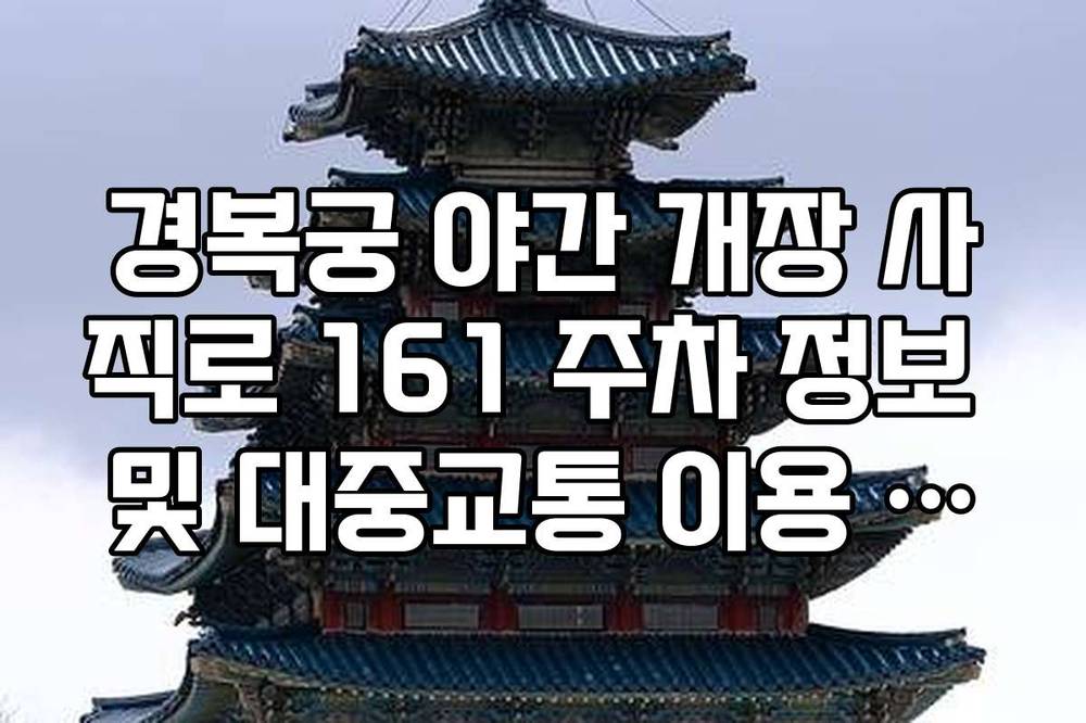 경복궁 야간 개장 사직로 161 주차 정보 및 대중교통 이용 권장 이유