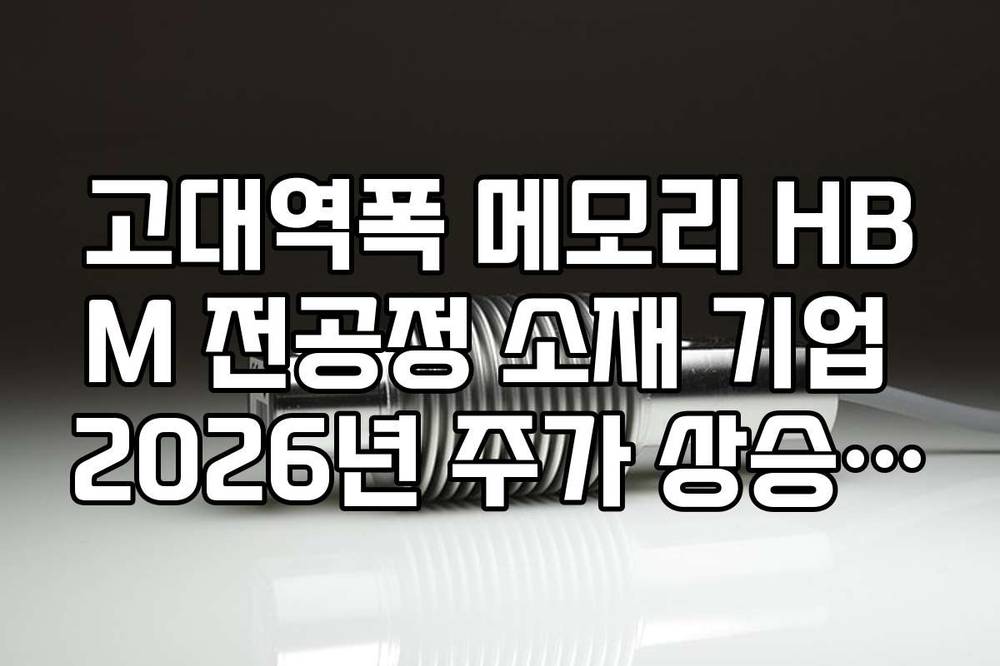 고대역폭 메모리 HBM 전공정 소재 기업 2026년 주가 상승 모멘텀