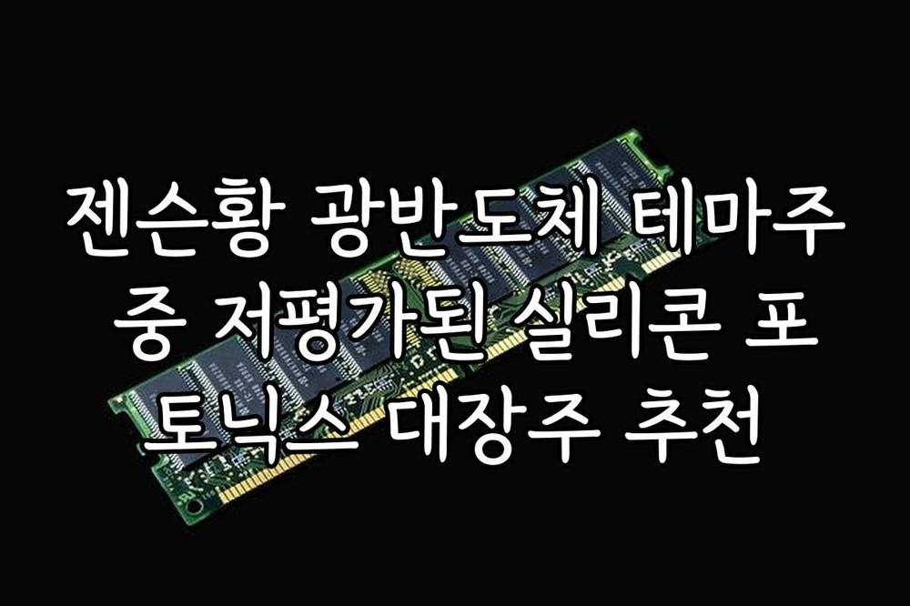 젠슨황 광반도체 테마주 중 저평가된 실리콘 포토닉스 대장주 추천