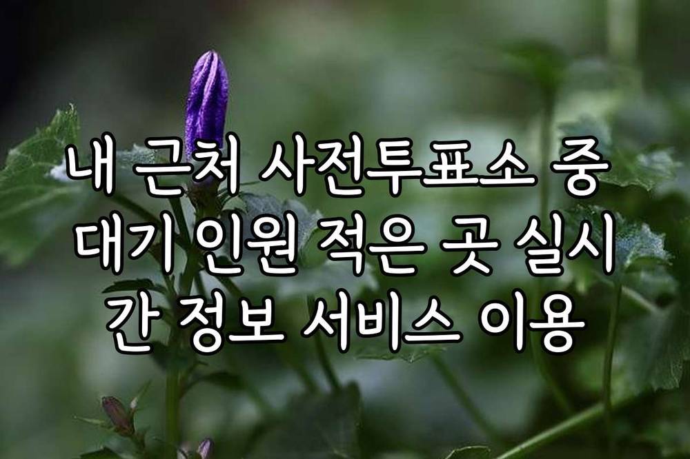 내 근처 사전투표소 중 대기 인원 적은 곳 실시간 정보 서비스 이용