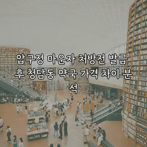 압구정 마운자 처방전 발급 후 청담동 약국 가격 차이 분석