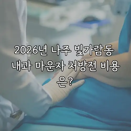 2026년 나주 빛가람동 내과 마운자 처방전 비용은?