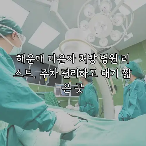 해운대 마운자 처방 병원 리스트, 주차 편리하고 대기 짧은 곳