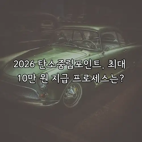 2026 탄소중립포인트, 최대 10만 원 지급 프로세스는?