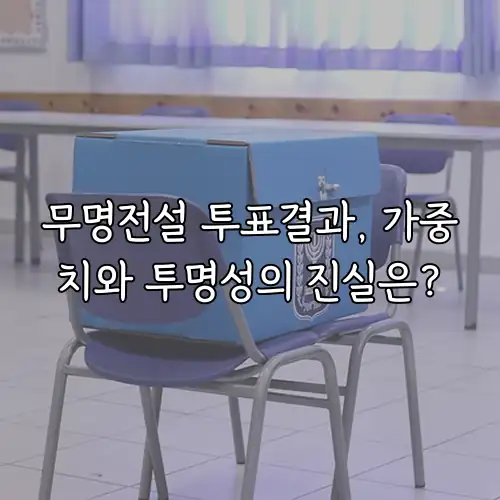무명전설 투표결과, 가중치와 투명성의 진실은?