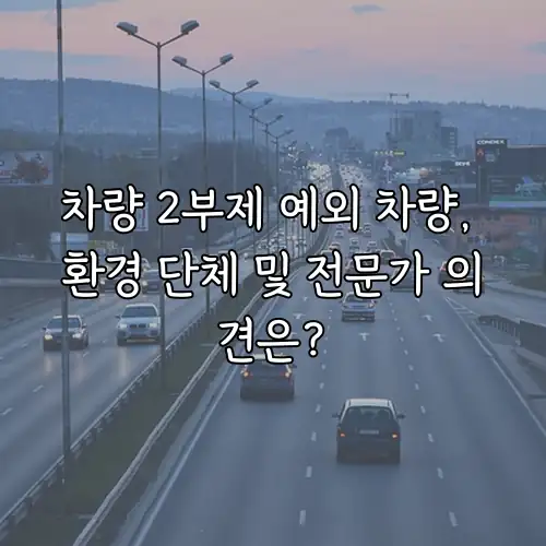 차량 2부제 예외 차량, 환경 단체 및 전문가 의견은?