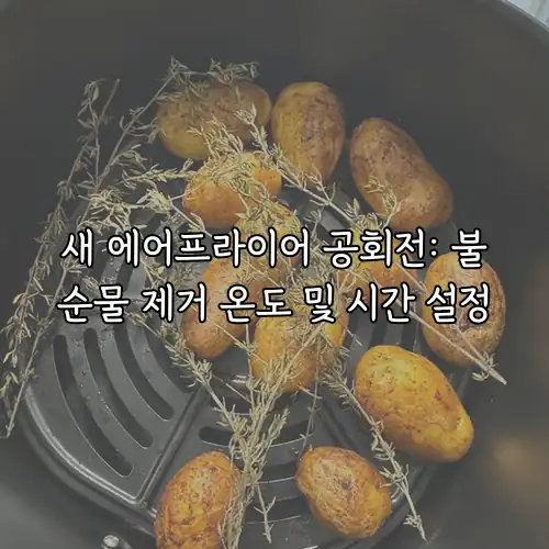 새 에어프라이어 공회전: 불순물 제거 온도 및 시간 설정