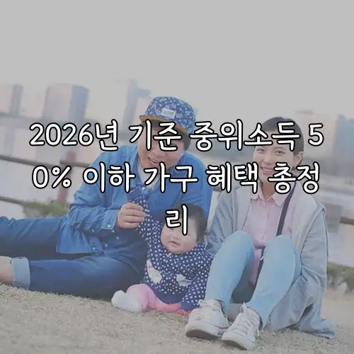 2026년 기준 중위소득 50% 이하 가구 혜택 총정리