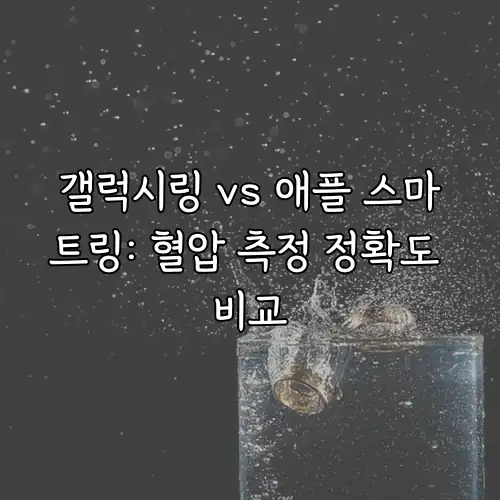 갤럭시링 vs 애플 스마트링: 혈압 측정 정확도 비교