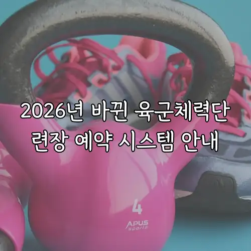 2026년 바뀐 육군체력단련장 예약 시스템 안내