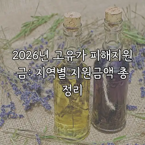 2026년 고유가 피해지원금: 지역별 지원금액 총정리