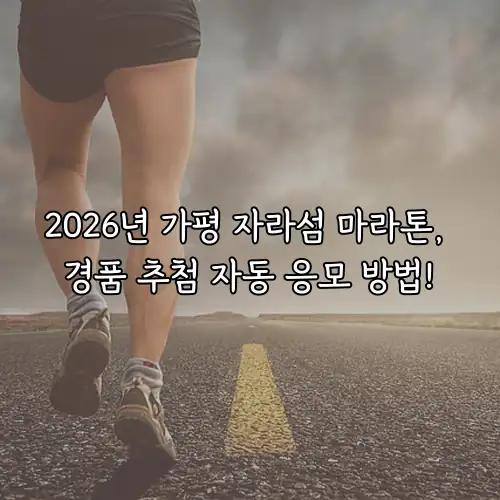 2026년 가평 자라섬 마라톤, 경품 추첨 자동 응모 방법!
