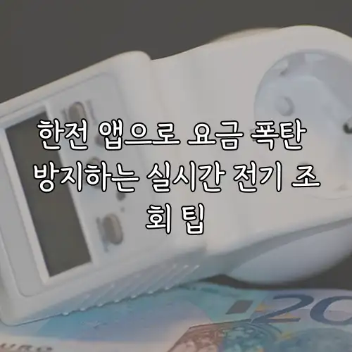 한전 앱으로 요금 폭탄 방지하는 실시간 전기 조회 팁