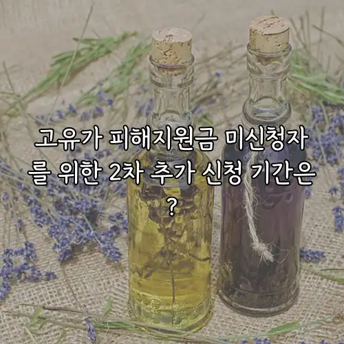 고유가 피해지원금 미신청자를 위한 2차 추가 신청 기간은?