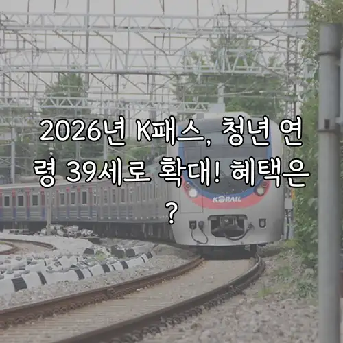 2026년 K패스, 청년 연령 39세로 확대! 혜택은?