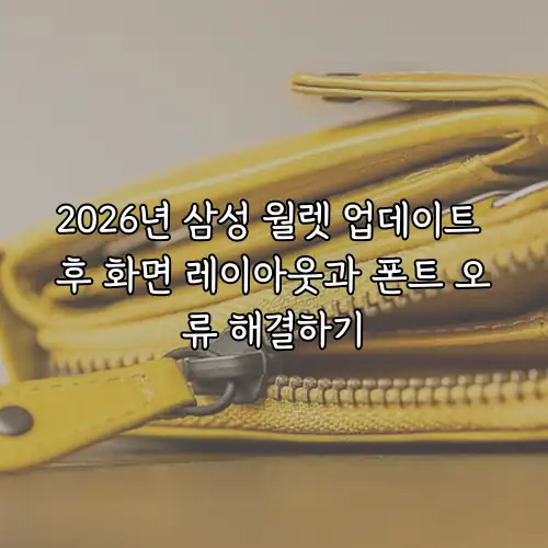 2026년 삼성 월렛 업데이트 후 화면 레이아웃과 폰트 오류 해결하기