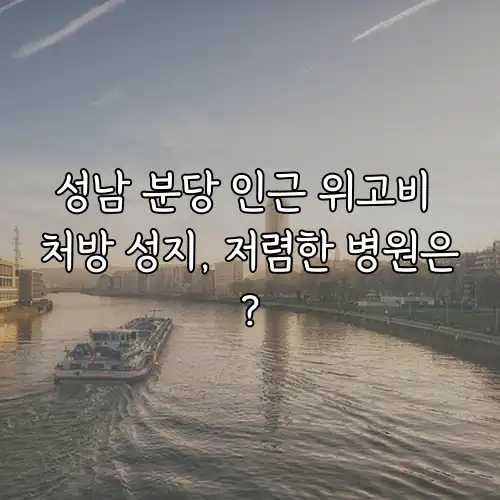 성남 분당 인근 위고비 처방 성지, 저렴한 병원은?