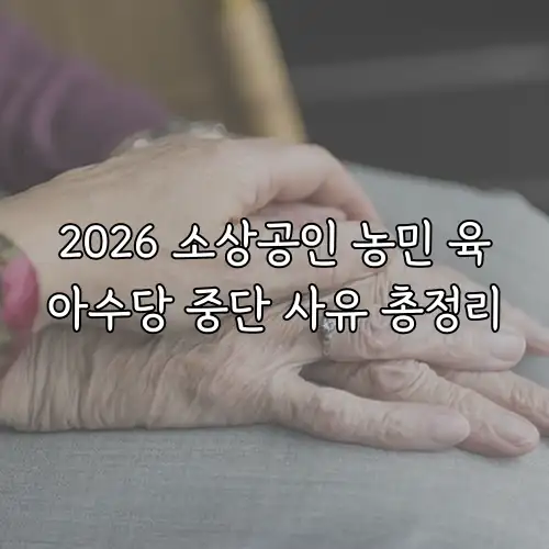 2026 소상공인 농민 육아수당 중단 사유 총정리