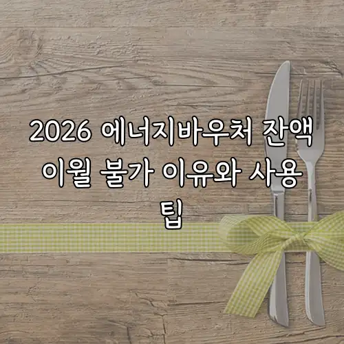 2026 에너지바우처 잔액 이월 불가 이유와 사용 팁