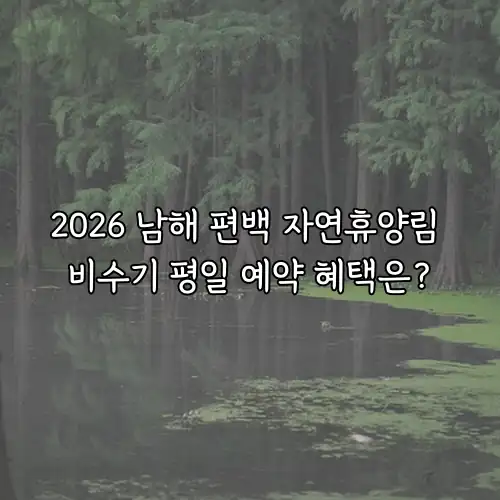 2026 남해 편백 자연휴양림 비수기 평일 예약 혜택은?