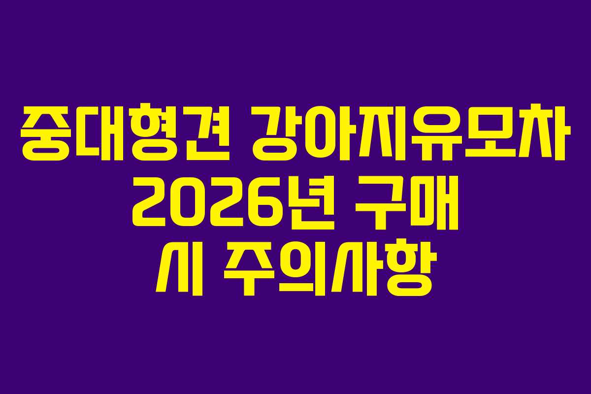 중대형견 강아지유모차 2026년 구매 시 주의사항
