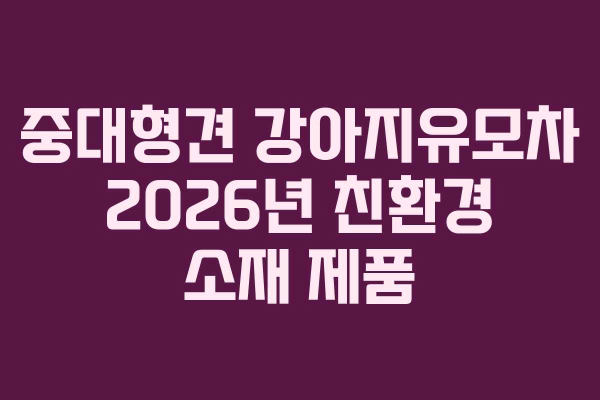 중대형견 강아지유모차 2026년 친환경 소재 제품