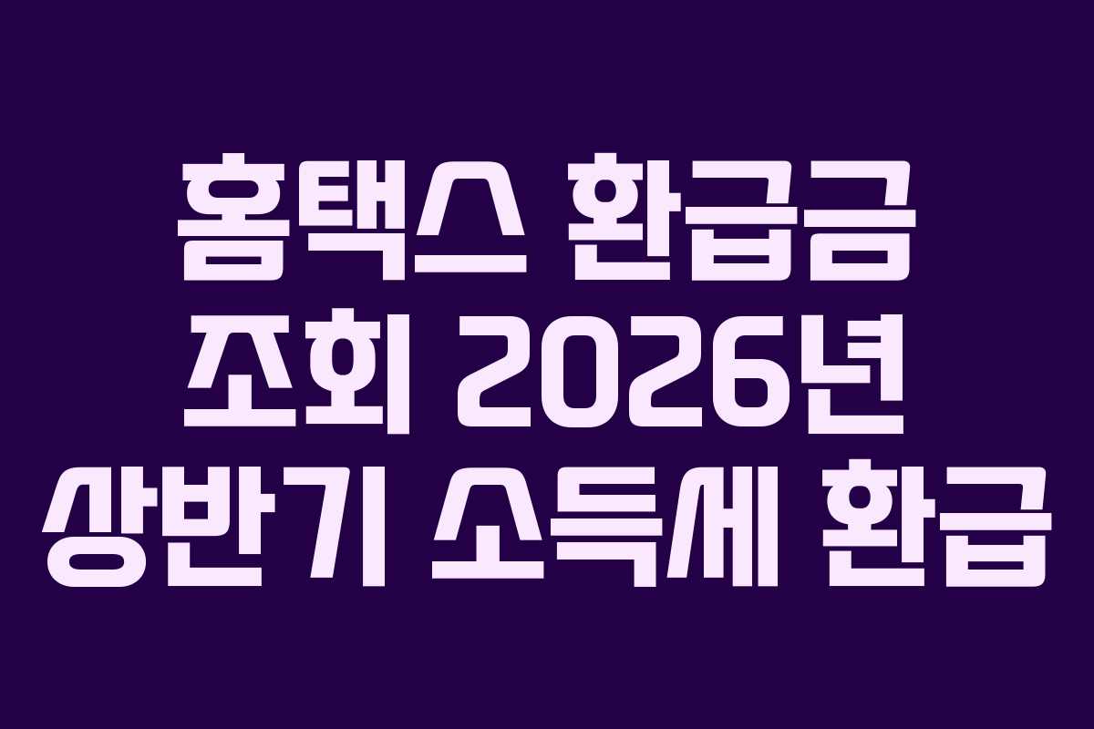 홈택스 환급금 조회 2026년 상반기 소득세 환급
