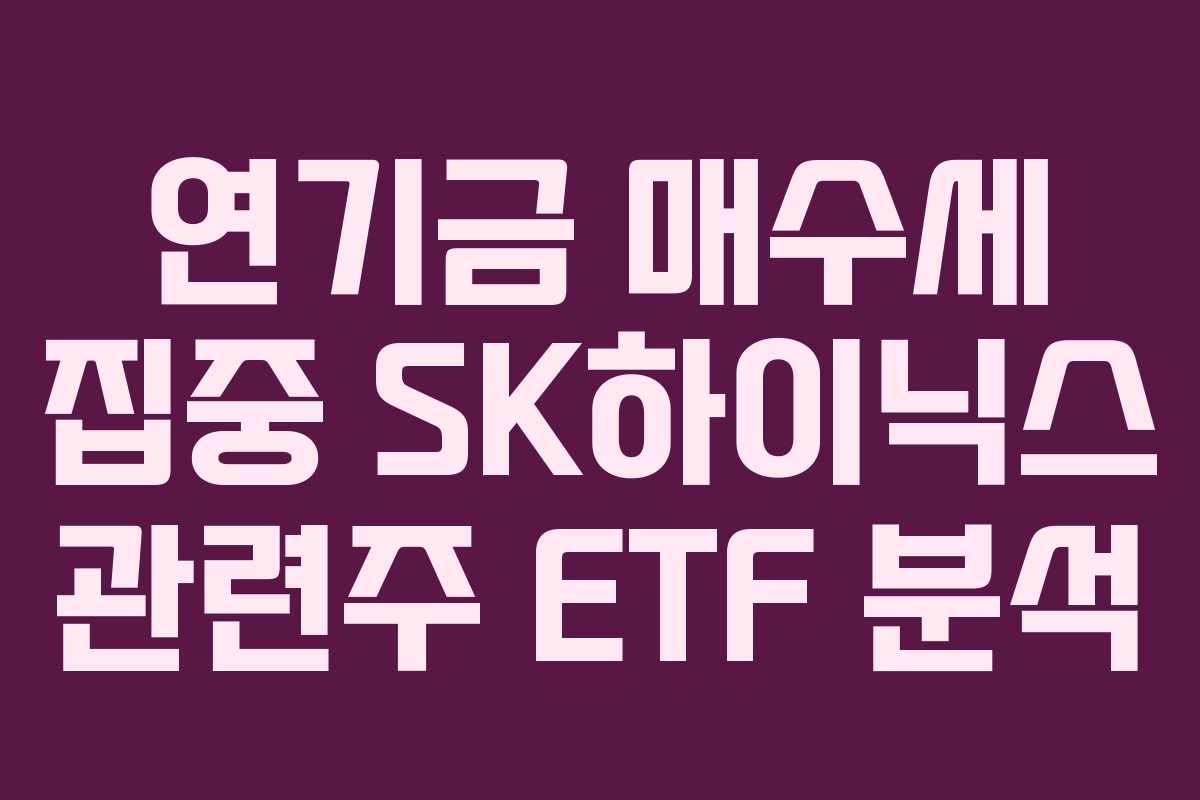 연기금 매수세 집중 SK하이닉스 관련주 ETF 분석