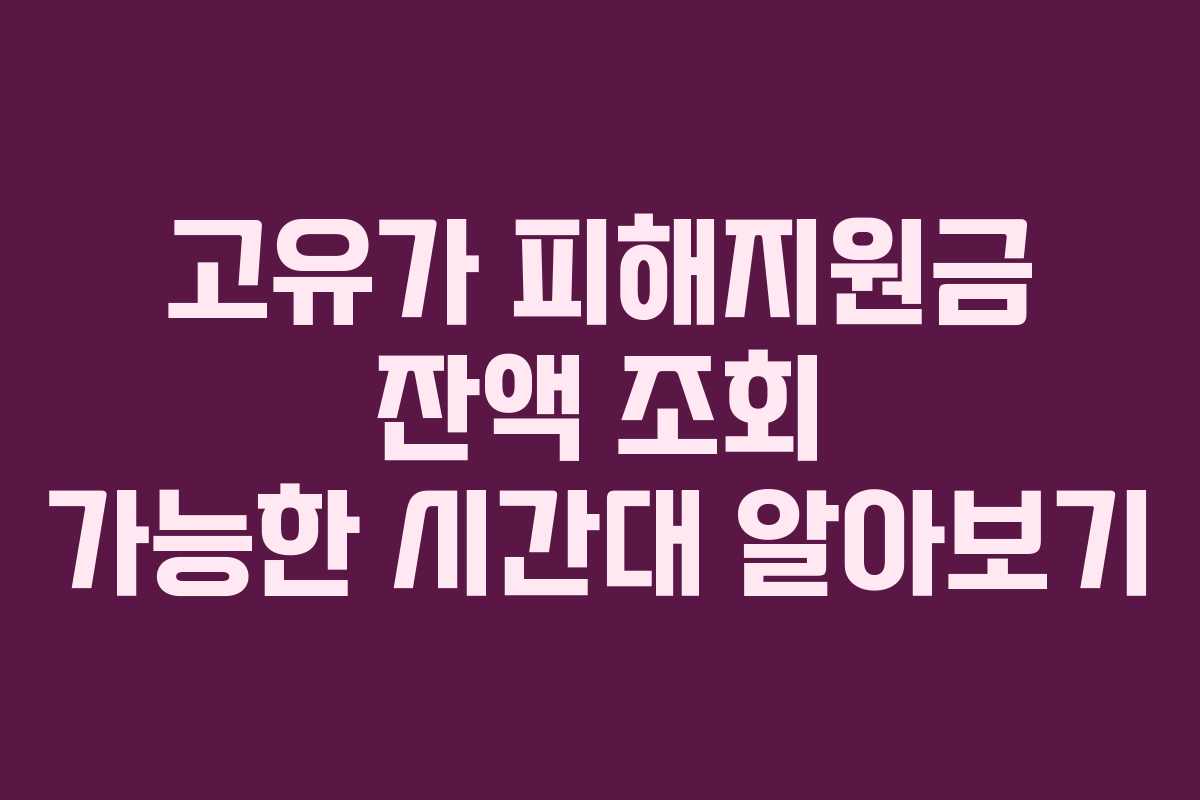 고유가 피해지원금 잔액 조회 가능한 시간대 알아보기 고유가 피해지원금 잔액 조회 가능한 시간대 알아보기