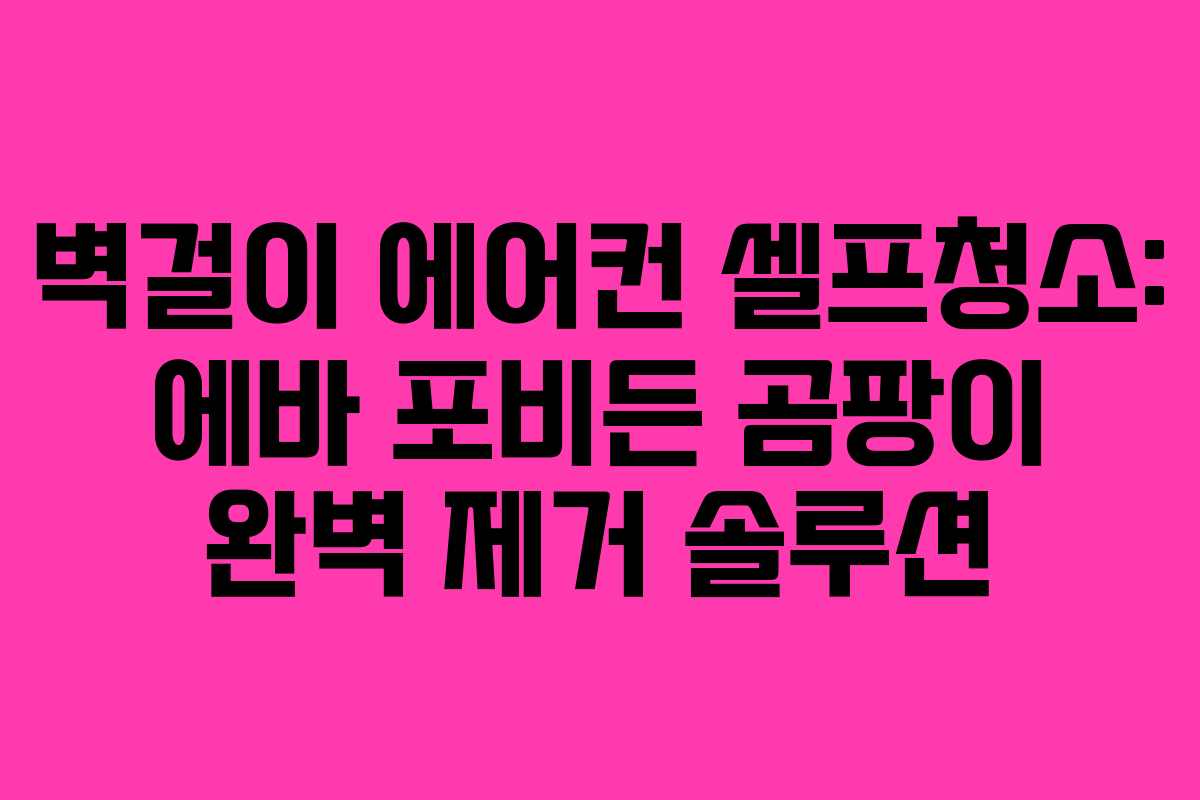 벽걸이 에어컨 셀프청소: 에바 포비든 곰팡이 완벽 제거 솔루션