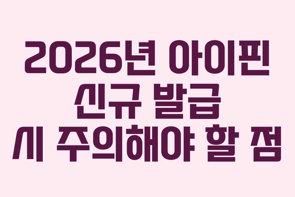 2026년 아이핀 신규 발급 시 주의해야 할 점