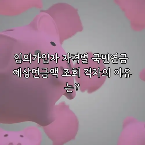 임의가입자 자격별 국민연금 예상연금액 조회 격차의 이유는?