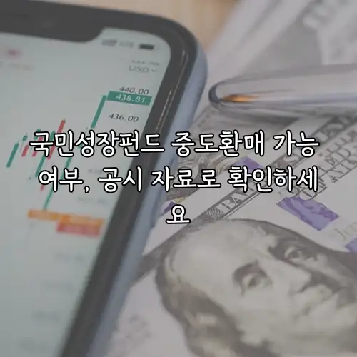 국민성장펀드 중도환매 가능 여부, 공시 자료로 확인하세요