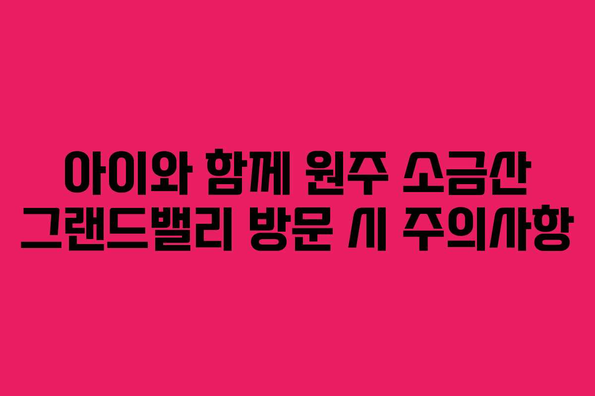아이와 함께 원주 소금산 그랜드밸리 방문 시 주의사항