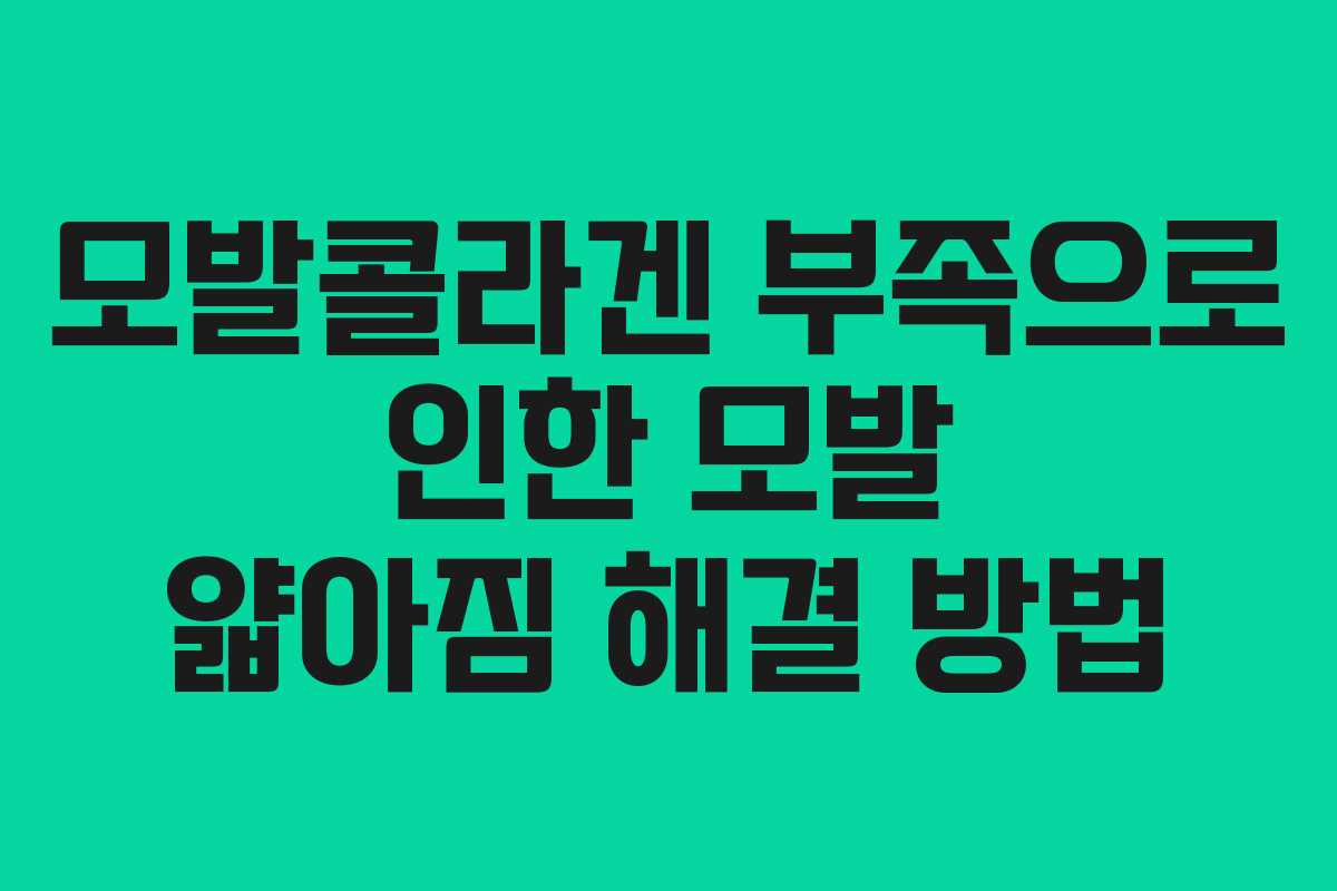 모발콜라겐 부족으로 인한 모발 얇아짐 해결 방법